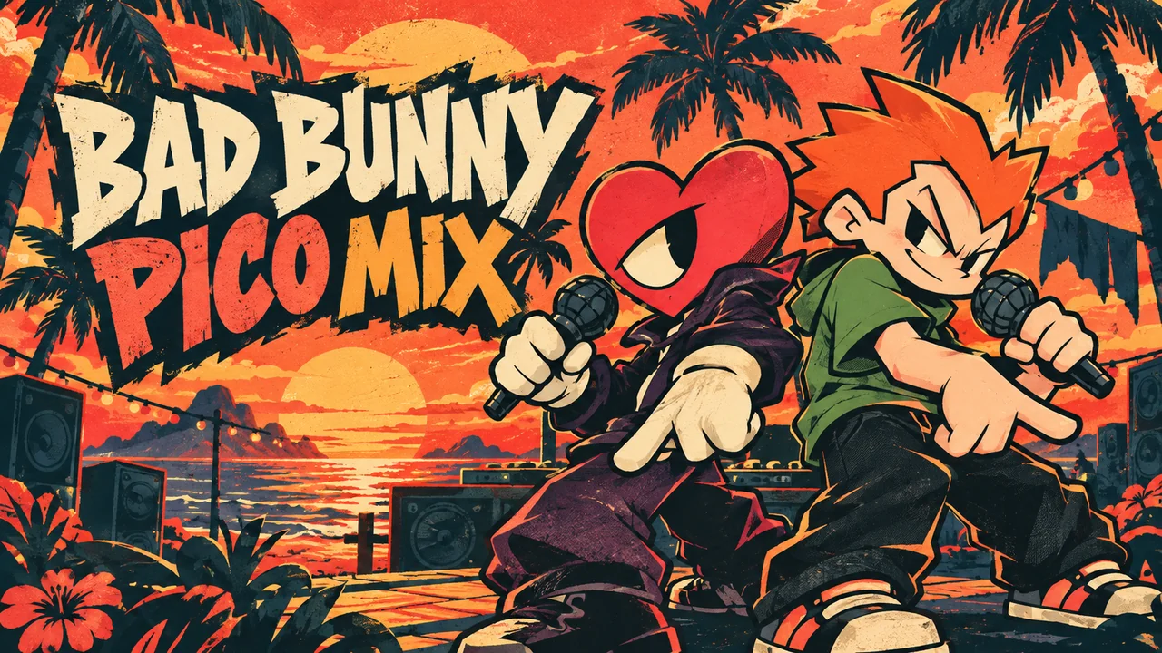 FNF: Feat. Bad Bunny PICO MIX background